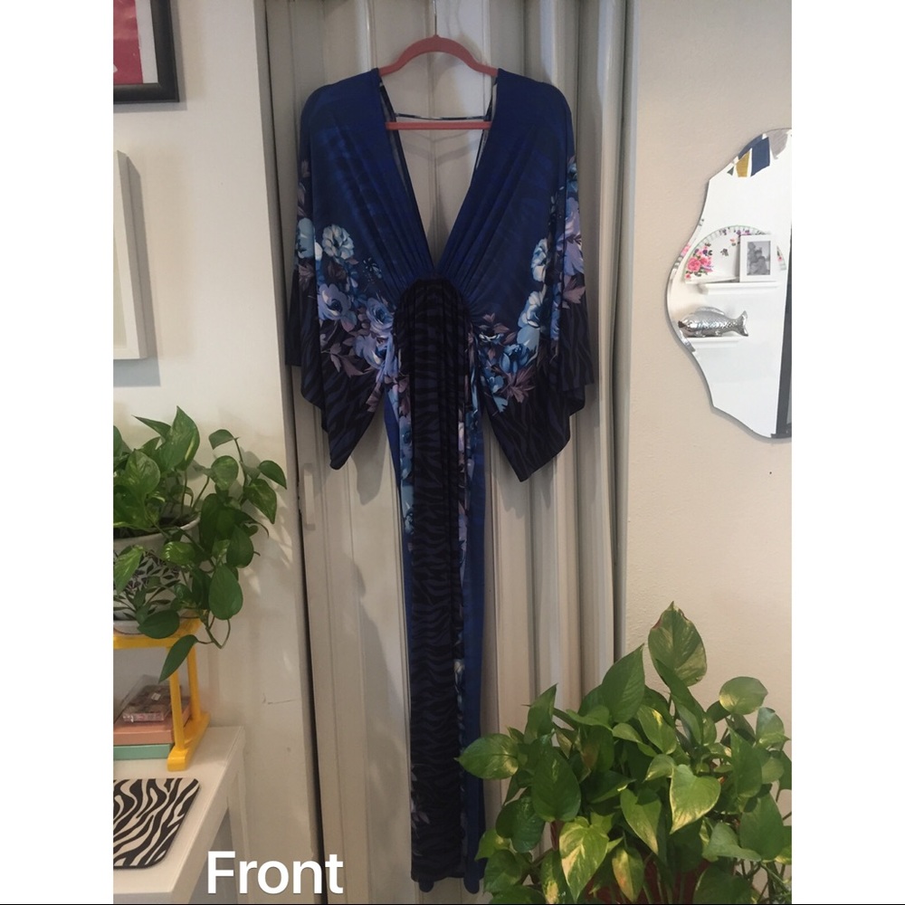 S-Twelve Floral & Zebra Print Glamour Lounge Dress